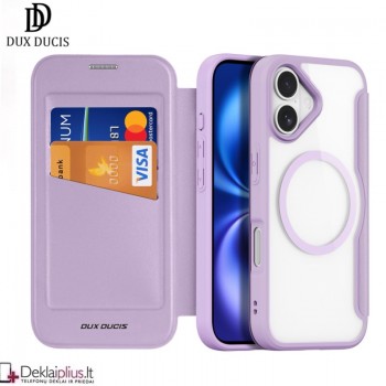 Dux Ducis Skin X Pro dirbtinos odos violetinis dėklas su magsafe (Apple Iphone 17)